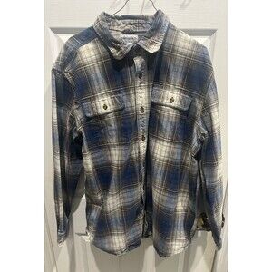 Carhartt Shirt Mens XL Blue White Plaid Flannel Workwear Original Fit Pockets